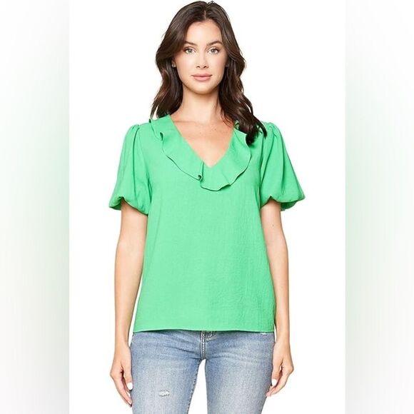 Sugarlips Green Ruffled Sailor Collar Blouse size small - Picture 1 of 4